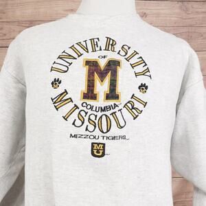 Vintage Missouri Tigers Sweatshirt Mens Medium Gray NCAA College Crewneck Galt